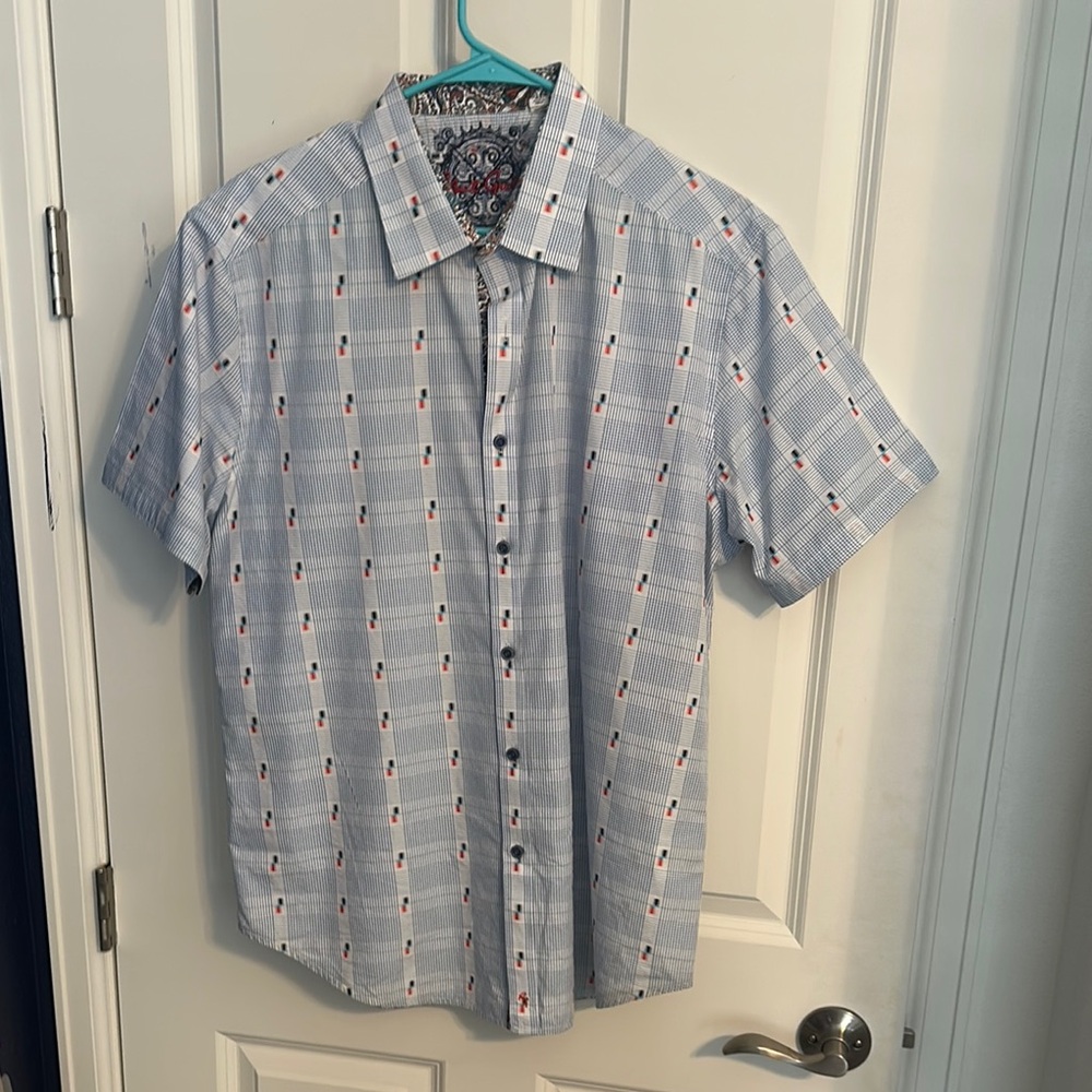 Robert Graham Blue and Red Casual Button Down Shirt